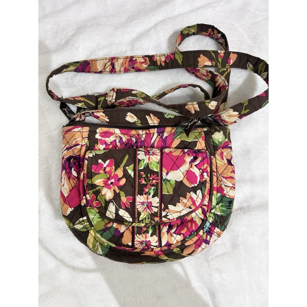 Vera Bradley Lizzy Medium Floral Cotton Crossbody Bag